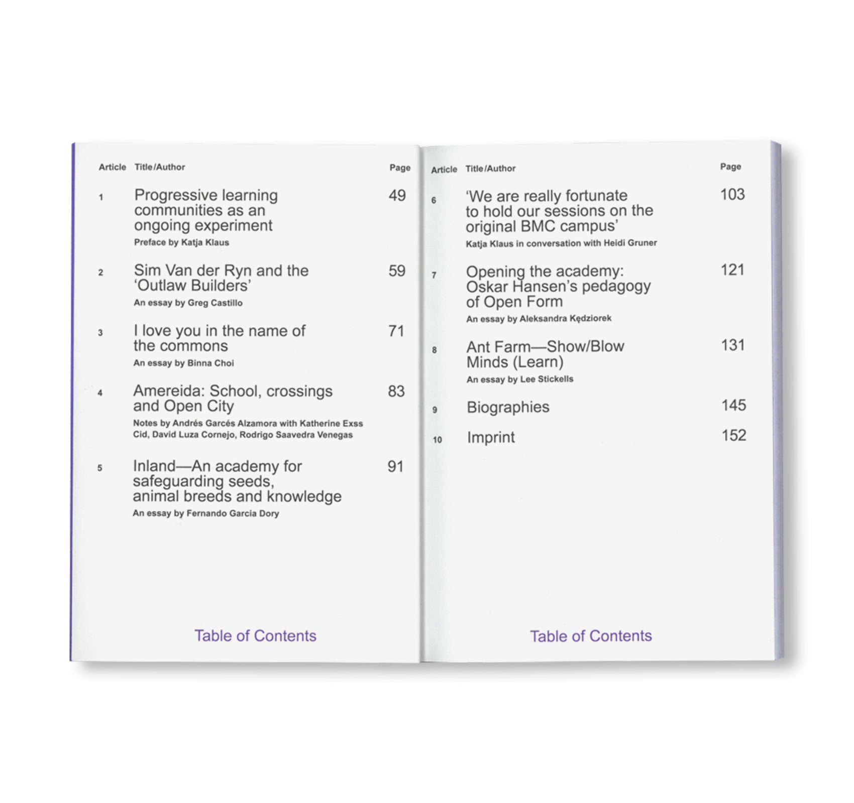 EXPERIMENT: LEARNING COMMUNITIES - SCHOOLS OF DEPARTURE NO. 3 by Stiftung Bauhaus Dessau