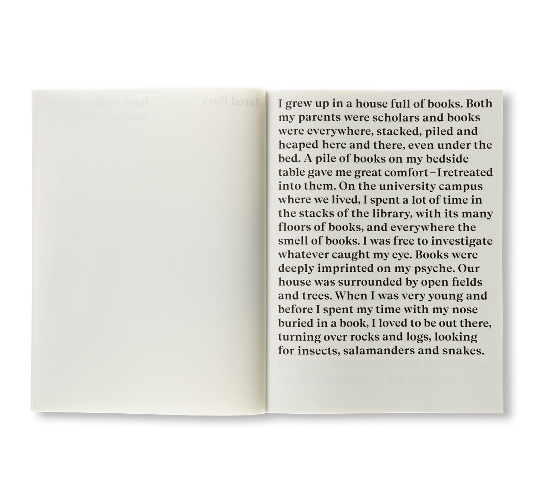 BOOK OF STACKS, STACKS OF BOOKS by Jared Bark