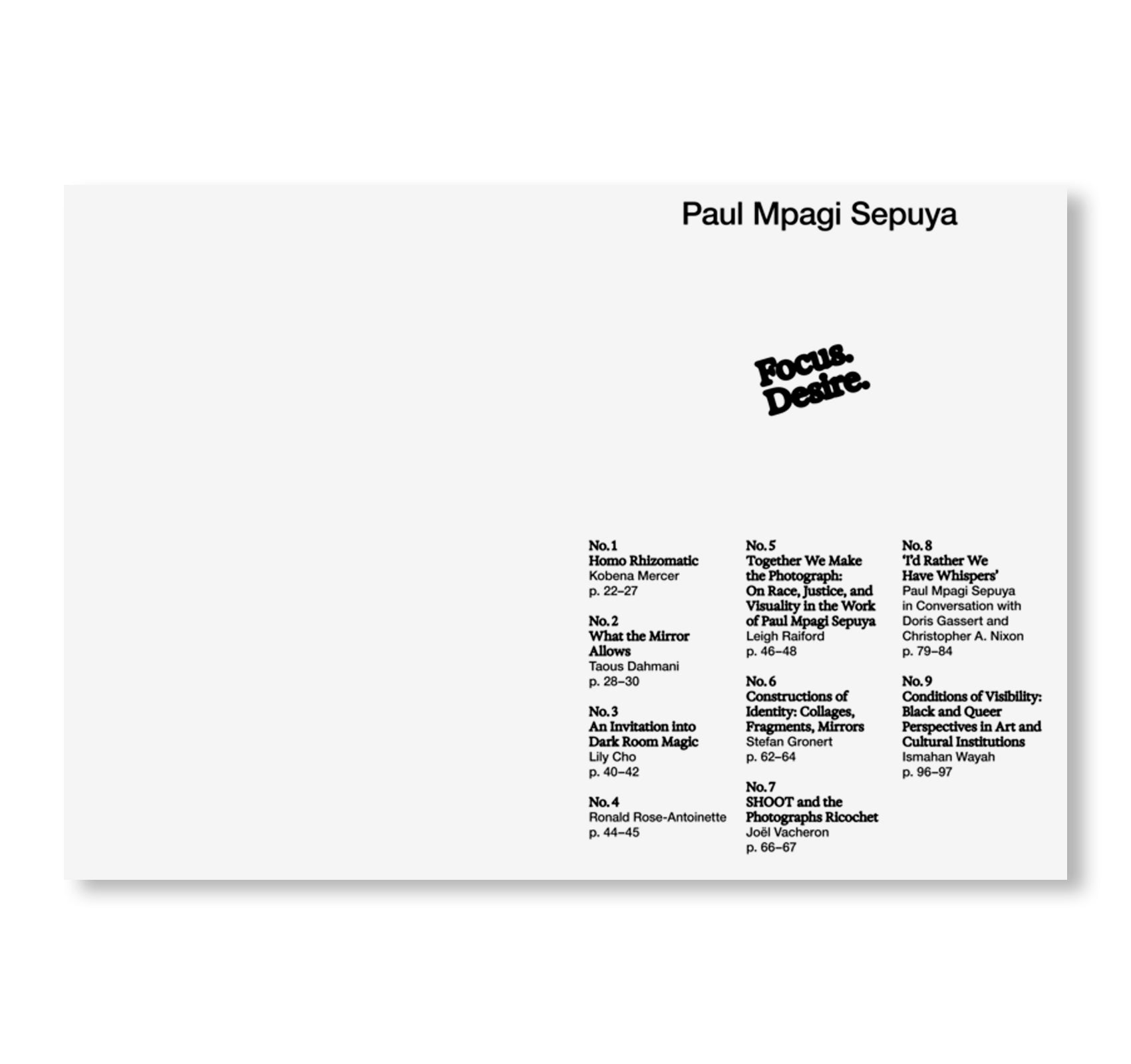 FOCUS. DESIRE. by Paul Mpagi Sepuya