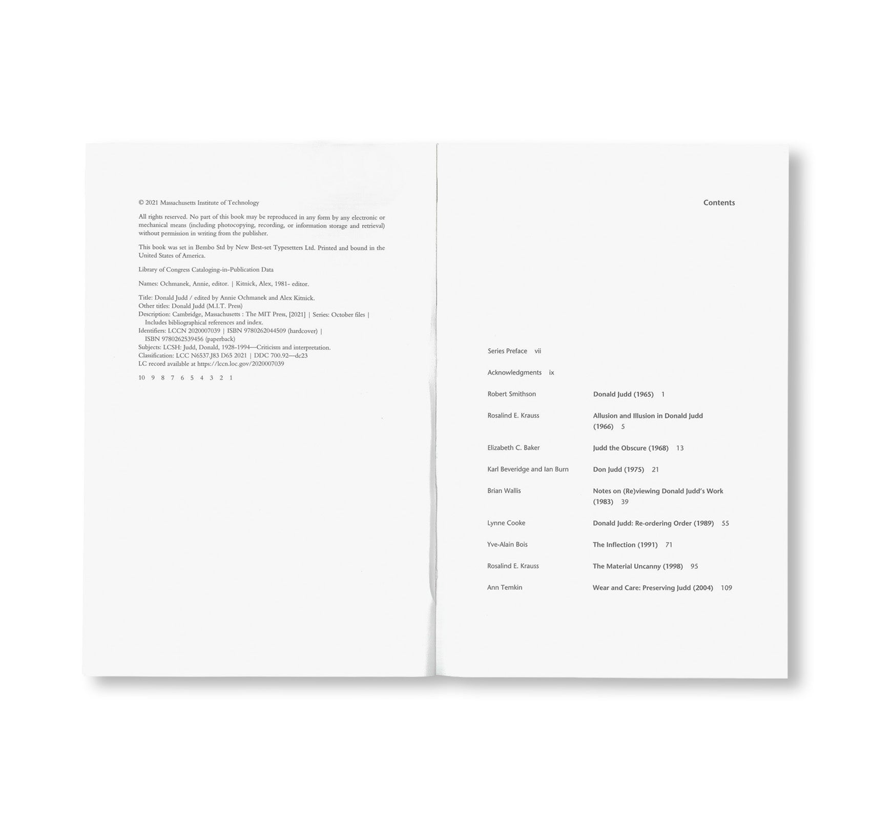 OCTOBER FILES: 26  DONALD JUDD