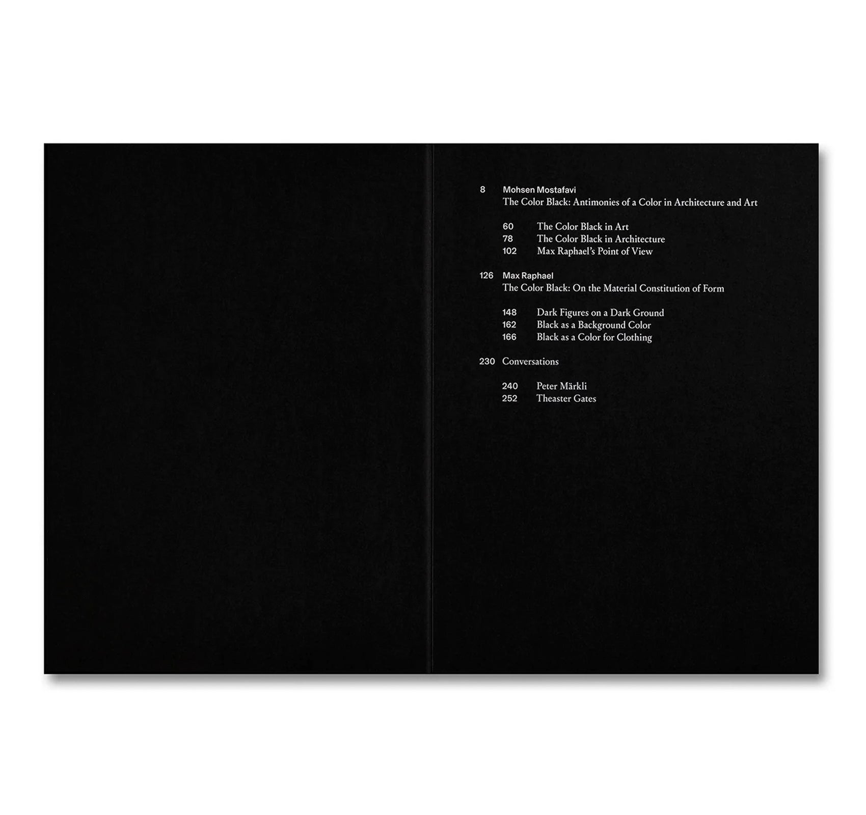 THE COLOR BLACK: ANTINOMIES OF A COLOR IN ARCHITECTURE AND ART by Mohsen Mostafavi, Max Raphael [SIGNED]
