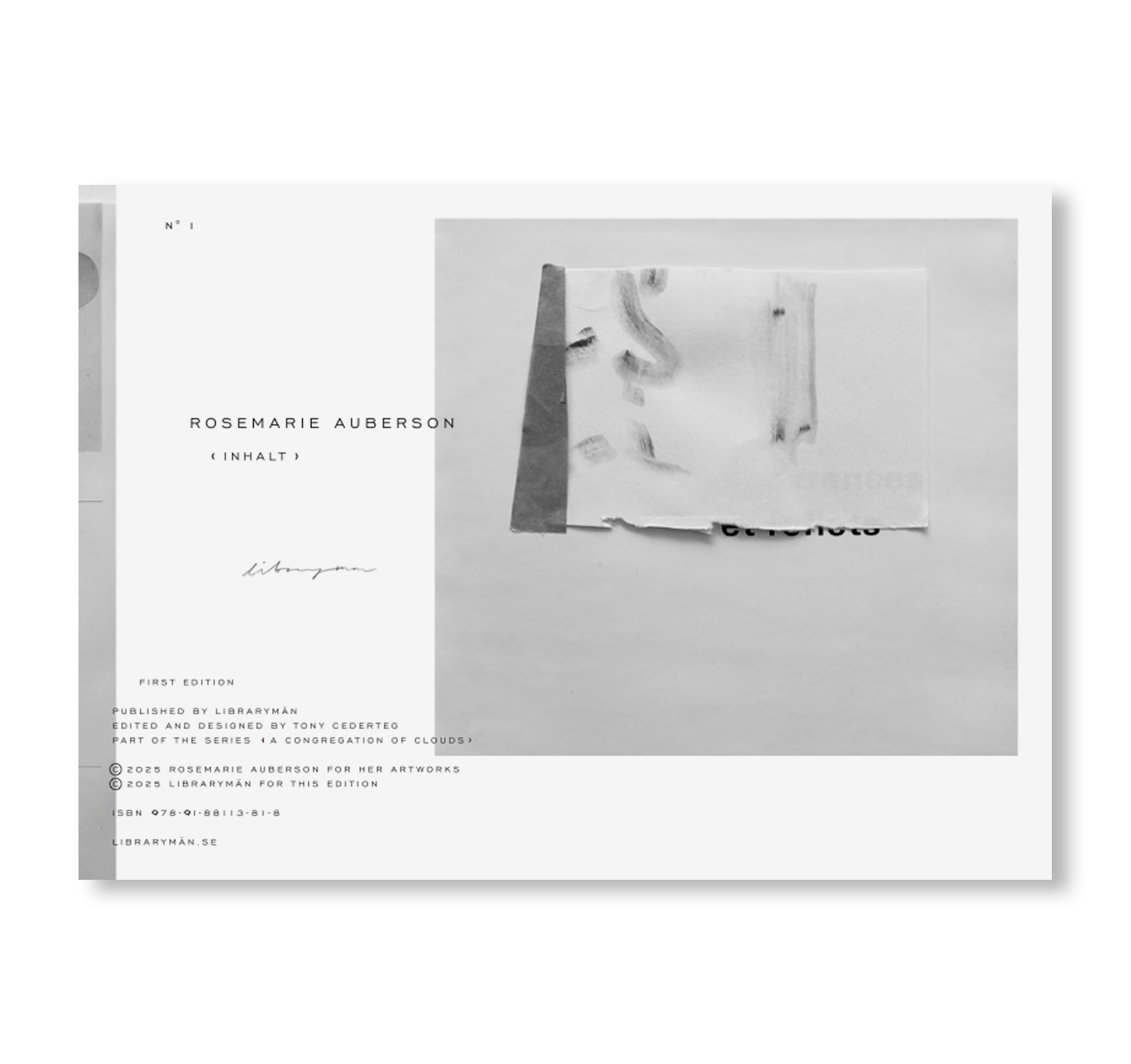 A CONGREGATION OF CLOUDS - N° 1 INHALT by Rosemarie Auberson [INDIVIDUAL ZINES]