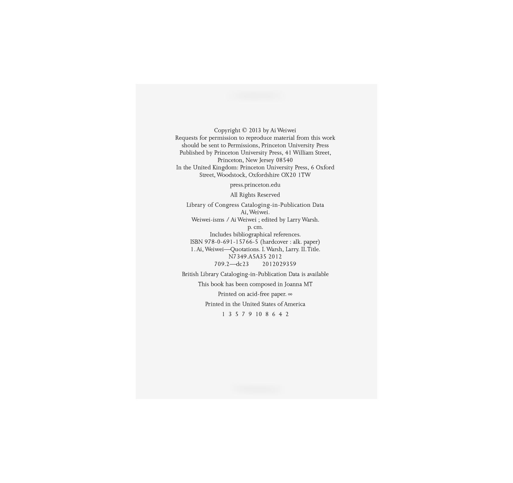 WEIWEI-ISMS by Ai Weiwei