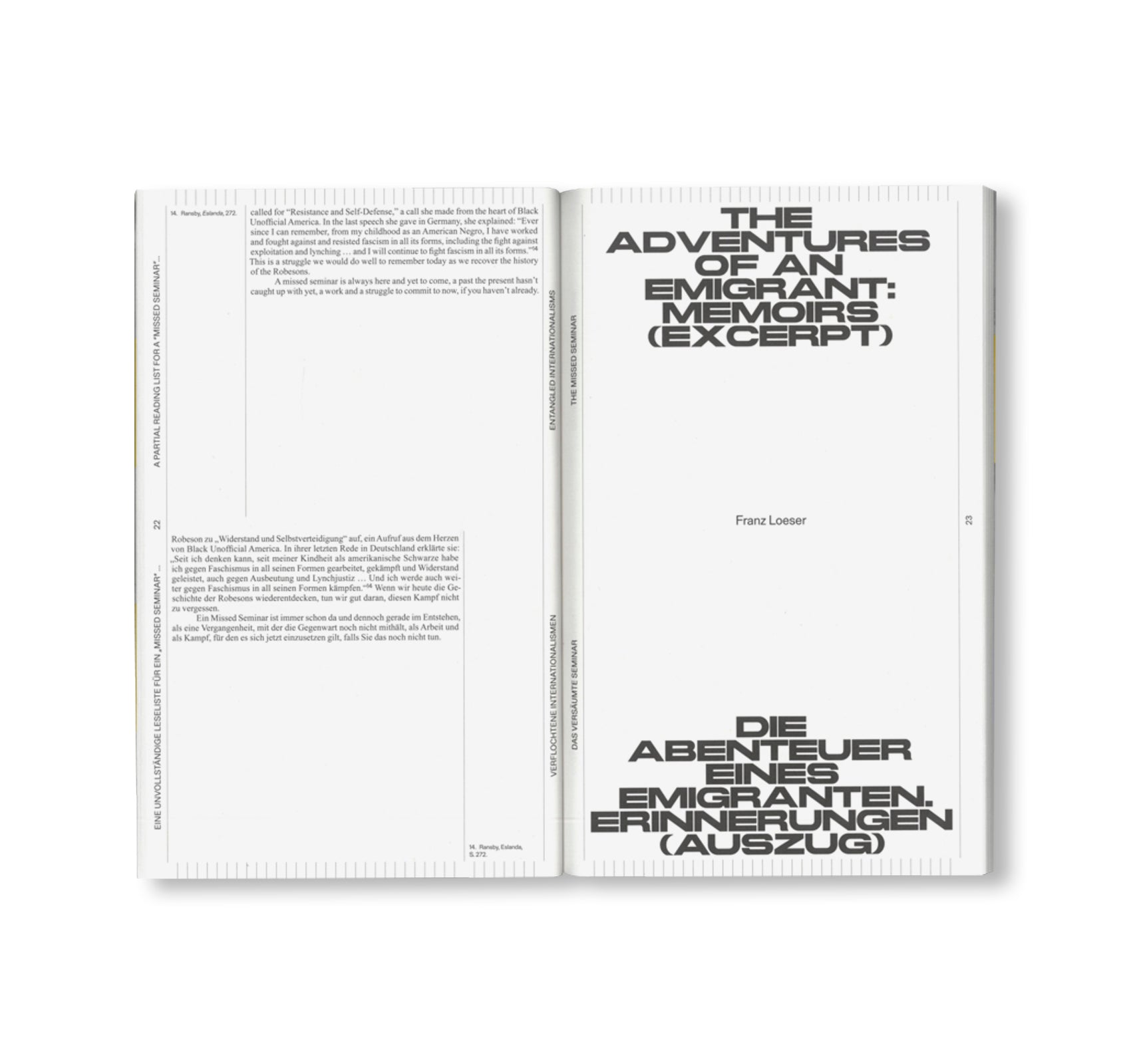 THE MISSED SEMINAR. WORLDMAKING AFTER INTERNATIONALISM