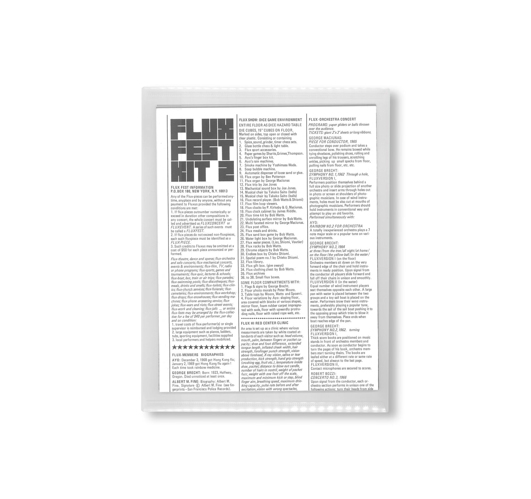 FLUXUS FEST SALE +FEST KIT 2 by George Maciunas [FACSIMILE EDITION]