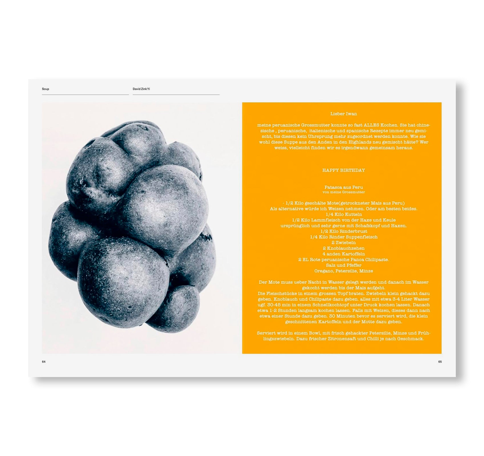A COOKBOOK FOR IWAN: FROM STUDIO TO STOVE