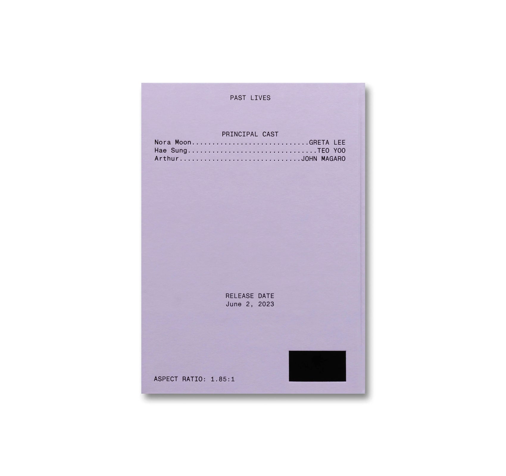 PAST LIVES SCREENPLAY BOOK by Celine Song
