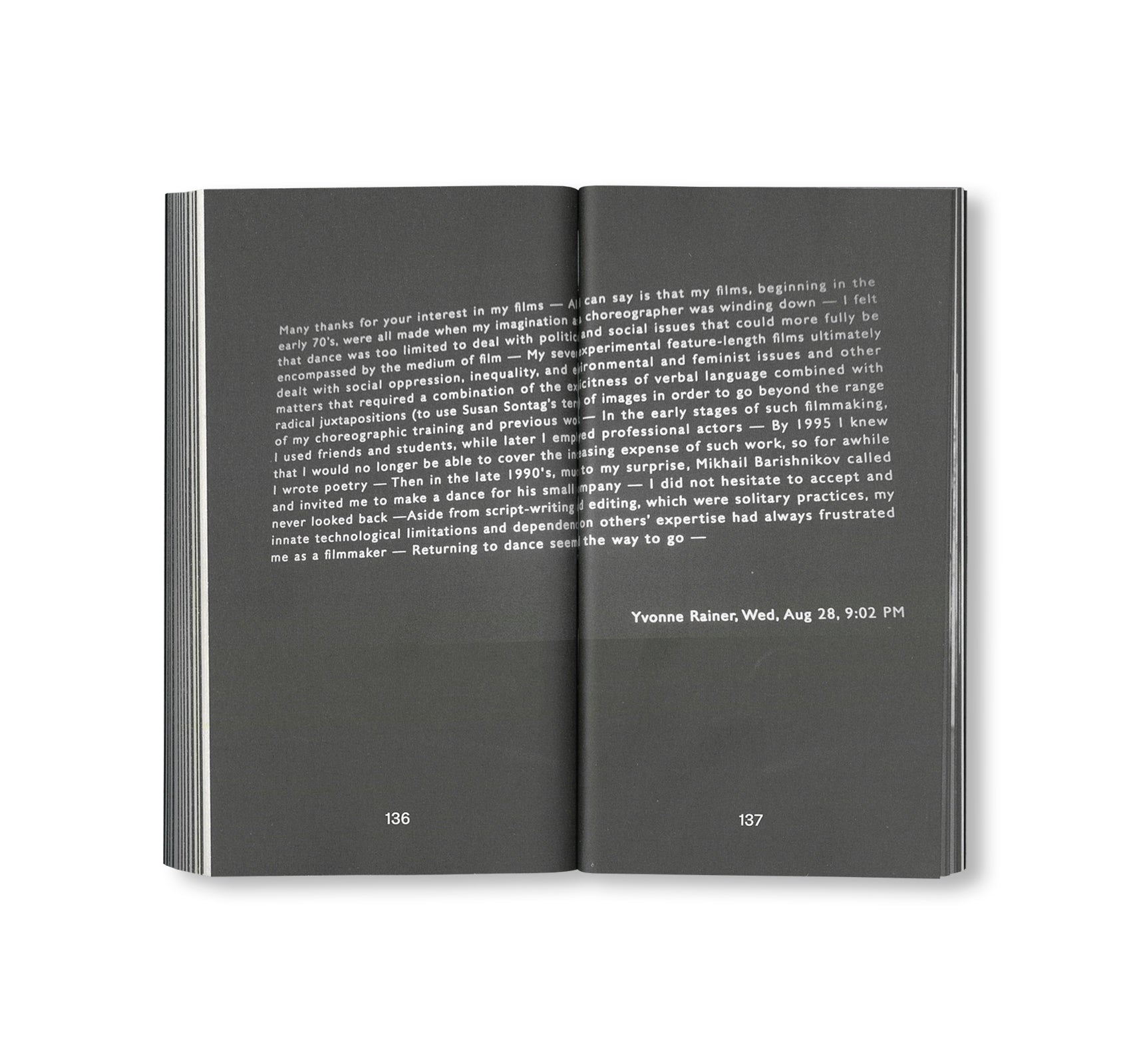 PRIVILEGE: AN YVONNE RAINER FILMOGRAPHY by Yvonne Rainer [EXTENDED EDITION]