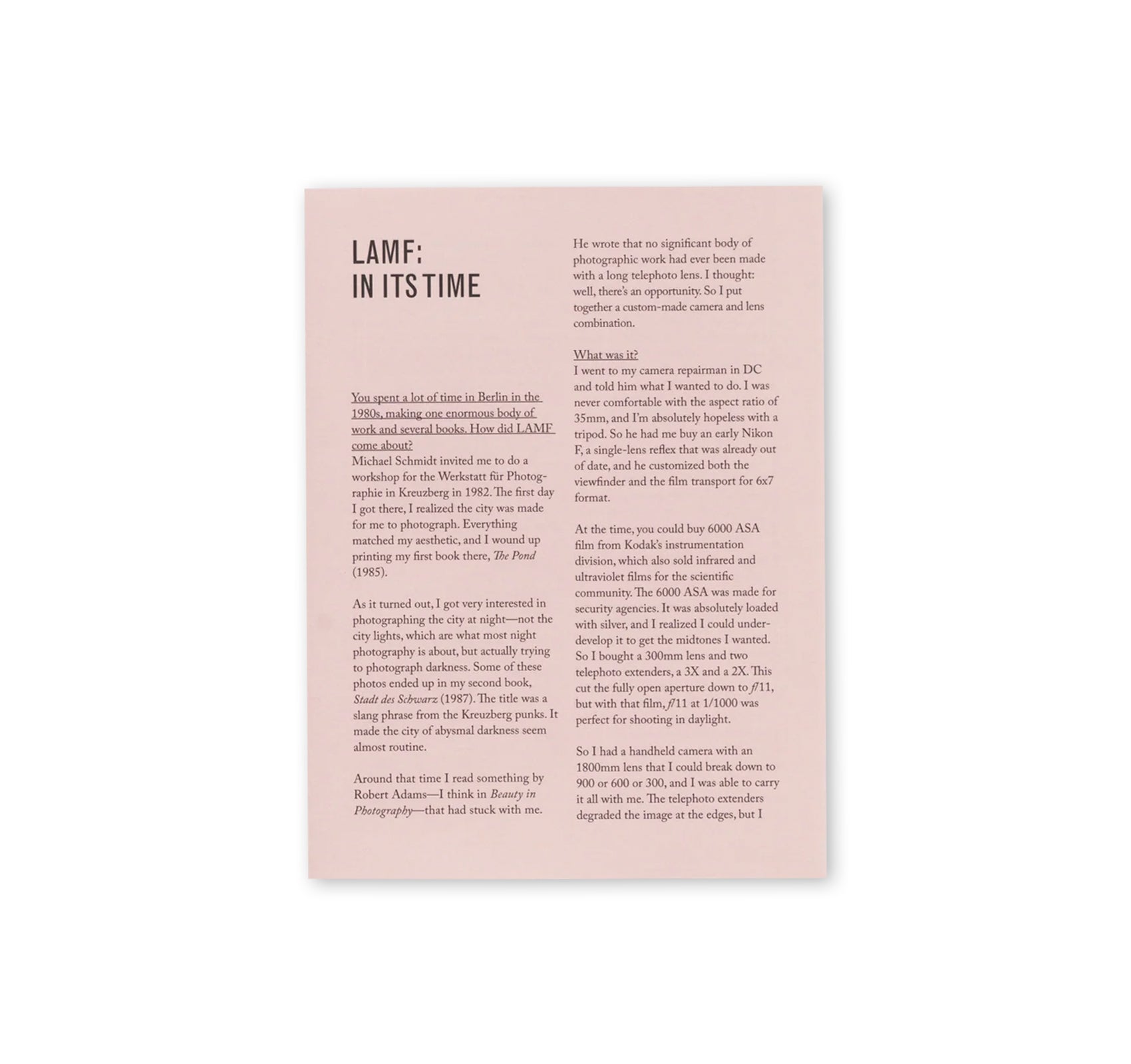LAMF: THREE DAYS IN BERLIN, 1987 by John Gossage [NEW EDITION]
