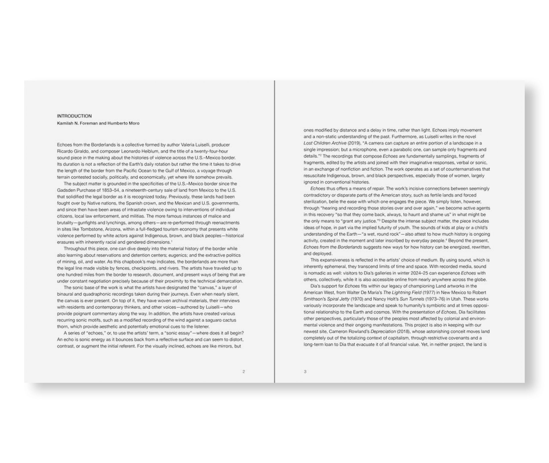 ECHOES FROM THE BORDERLANDS by Valeria Luiselli, Ricardo Giraldo & Leo Heiblum