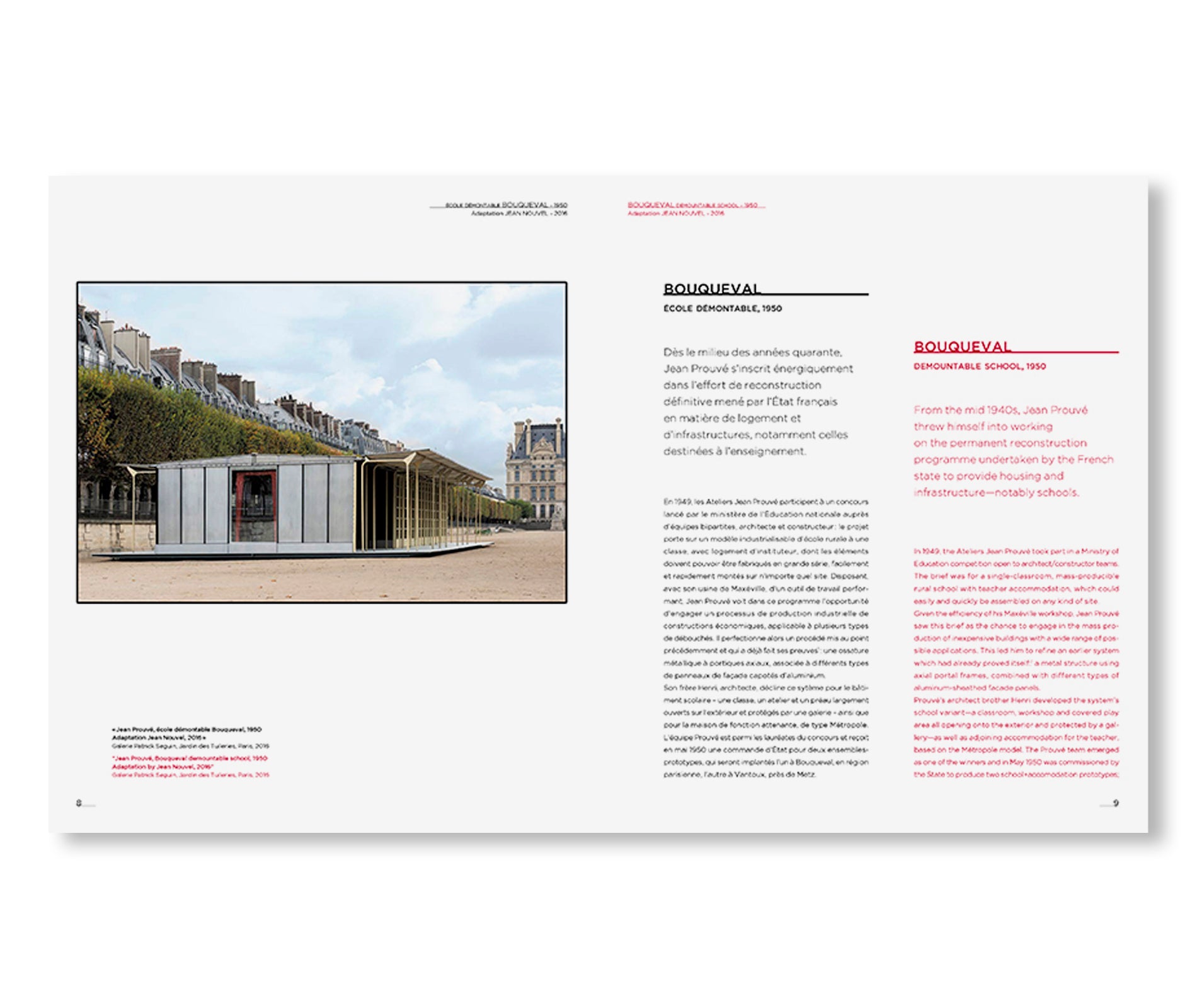 JEAN PROUVÉ BOUQUEVAL DEMOUNTABLE SCHOOL / ADAPTATION JEAN NOUVEL, 1950-2016 – VOL.13 by Jean Prouvé