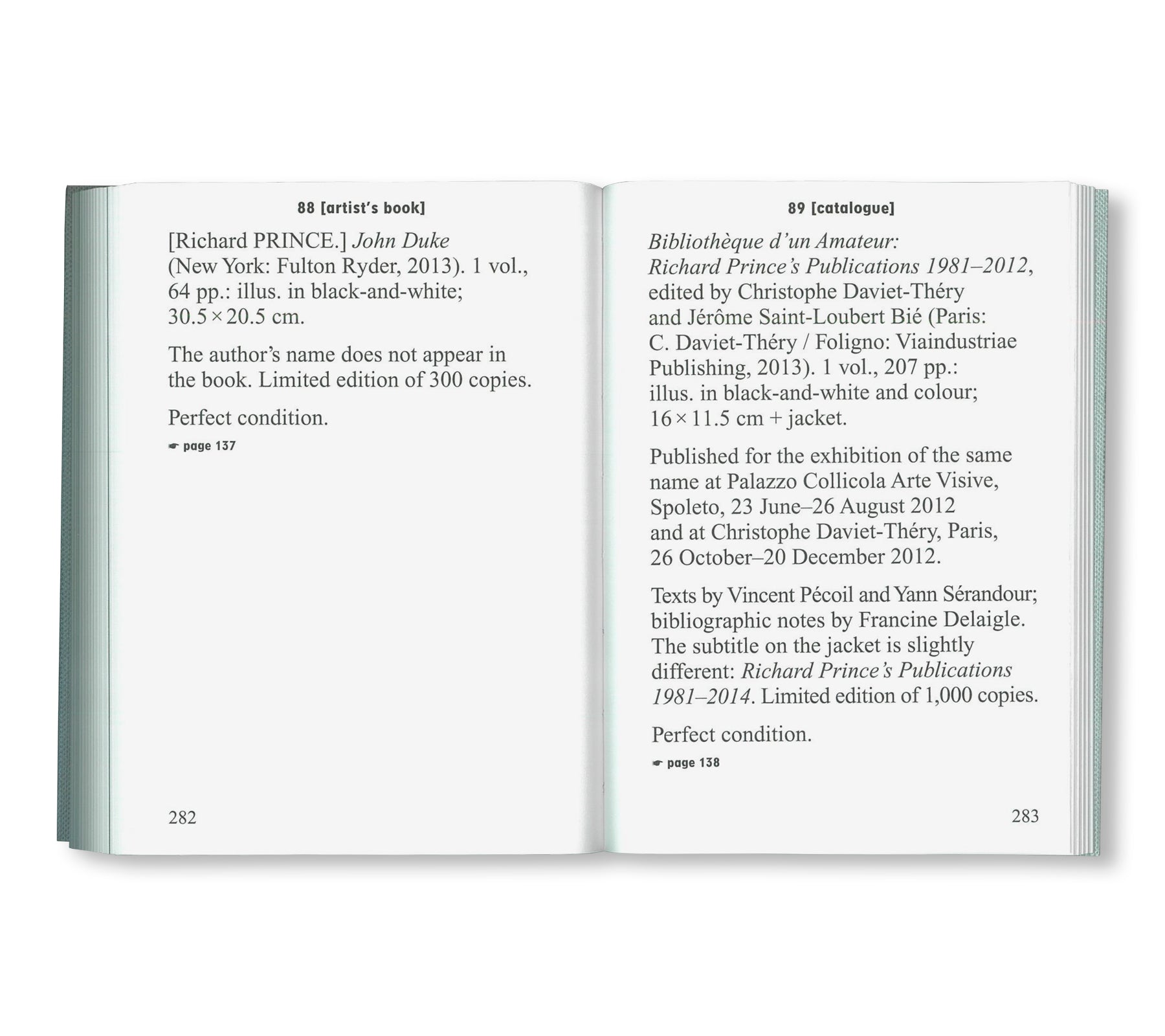 BIBLIOTHÈQUE D’UN AMATEUR. RICHARD PRINCE’S PUBLICATIONS 1980–2020 by Richard Prince