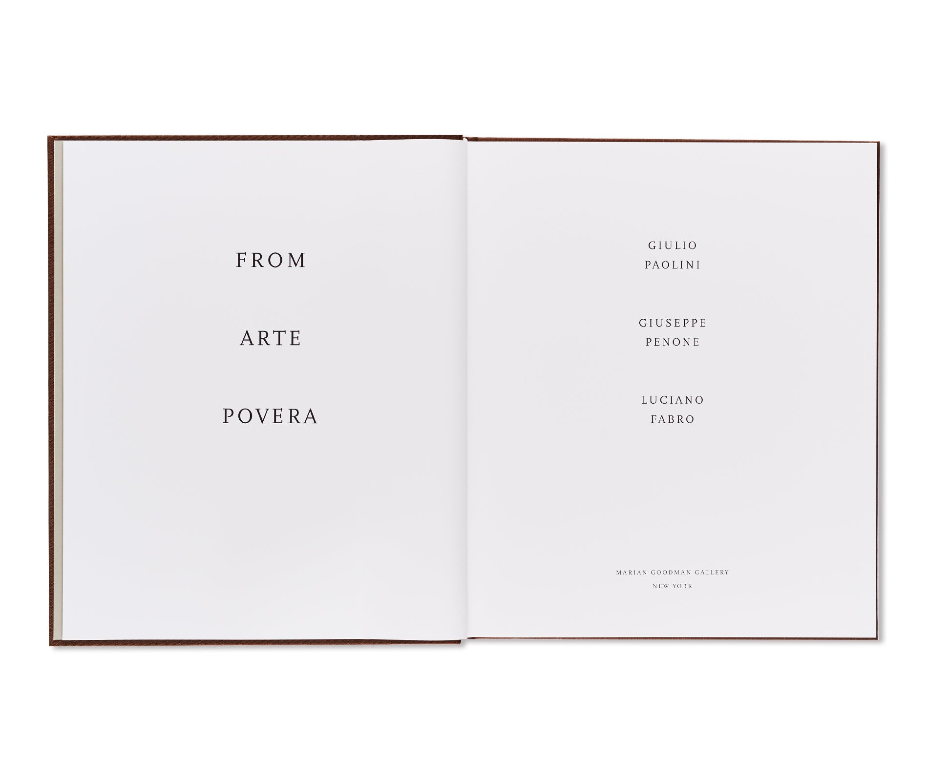 FROM ARTE POVERA by Giulio Paolini, Giuseppe Penone, Luciano Fabro