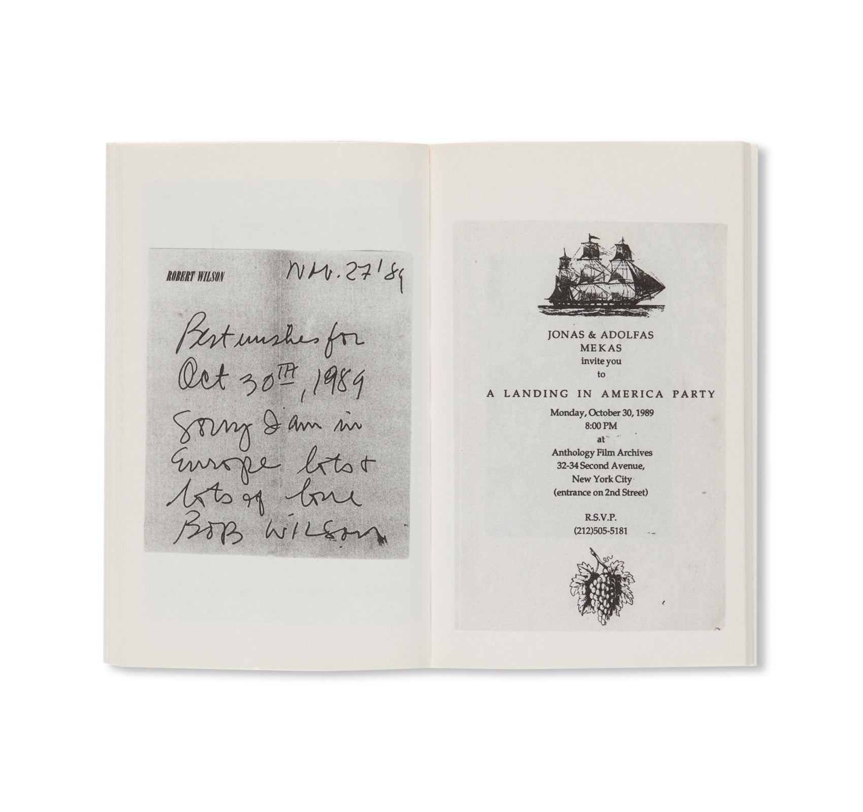 ARTIST'S BOOK by Jonas Mekas