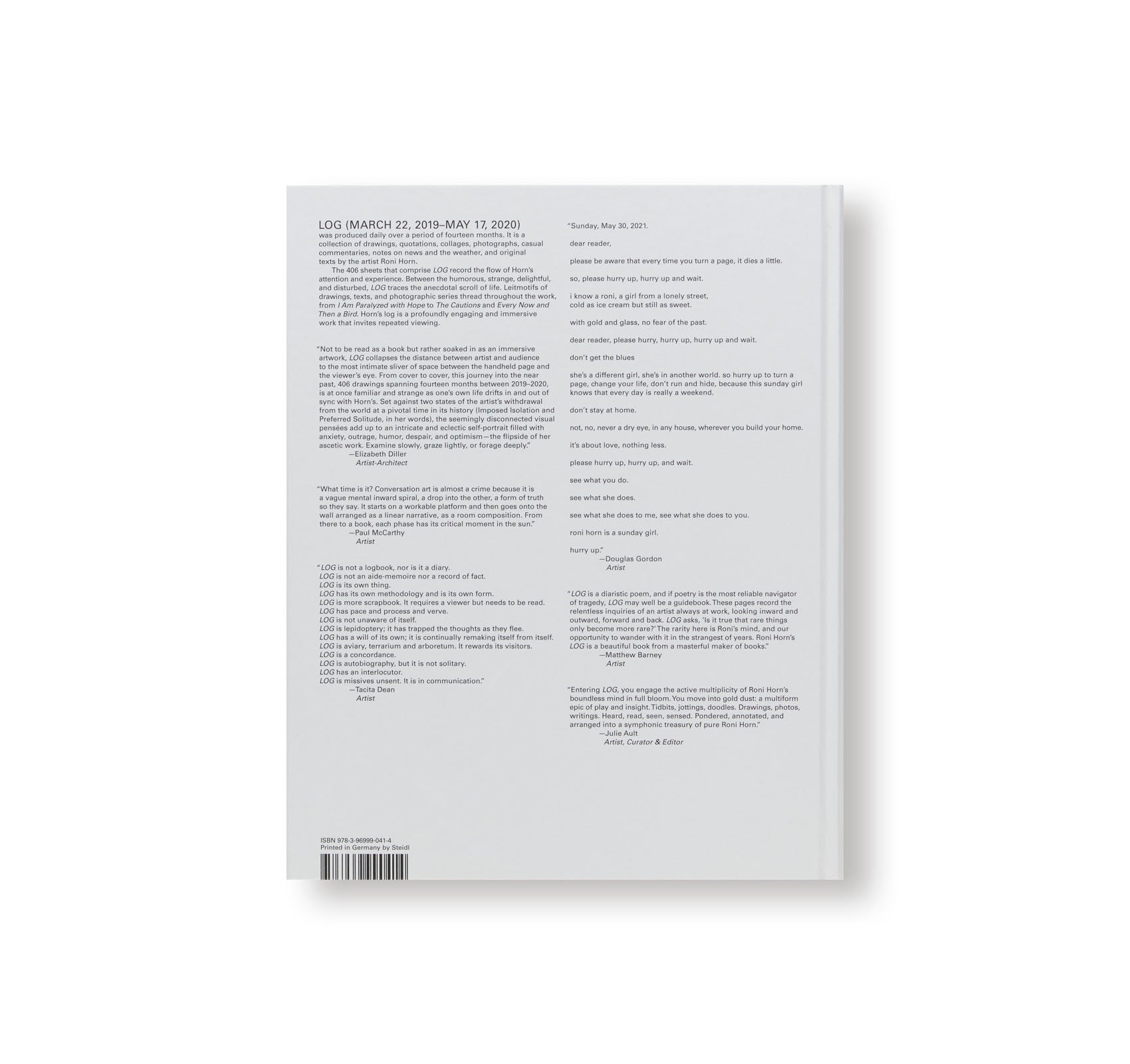 LOG by Roni Horn [SPECIAL EDITION]