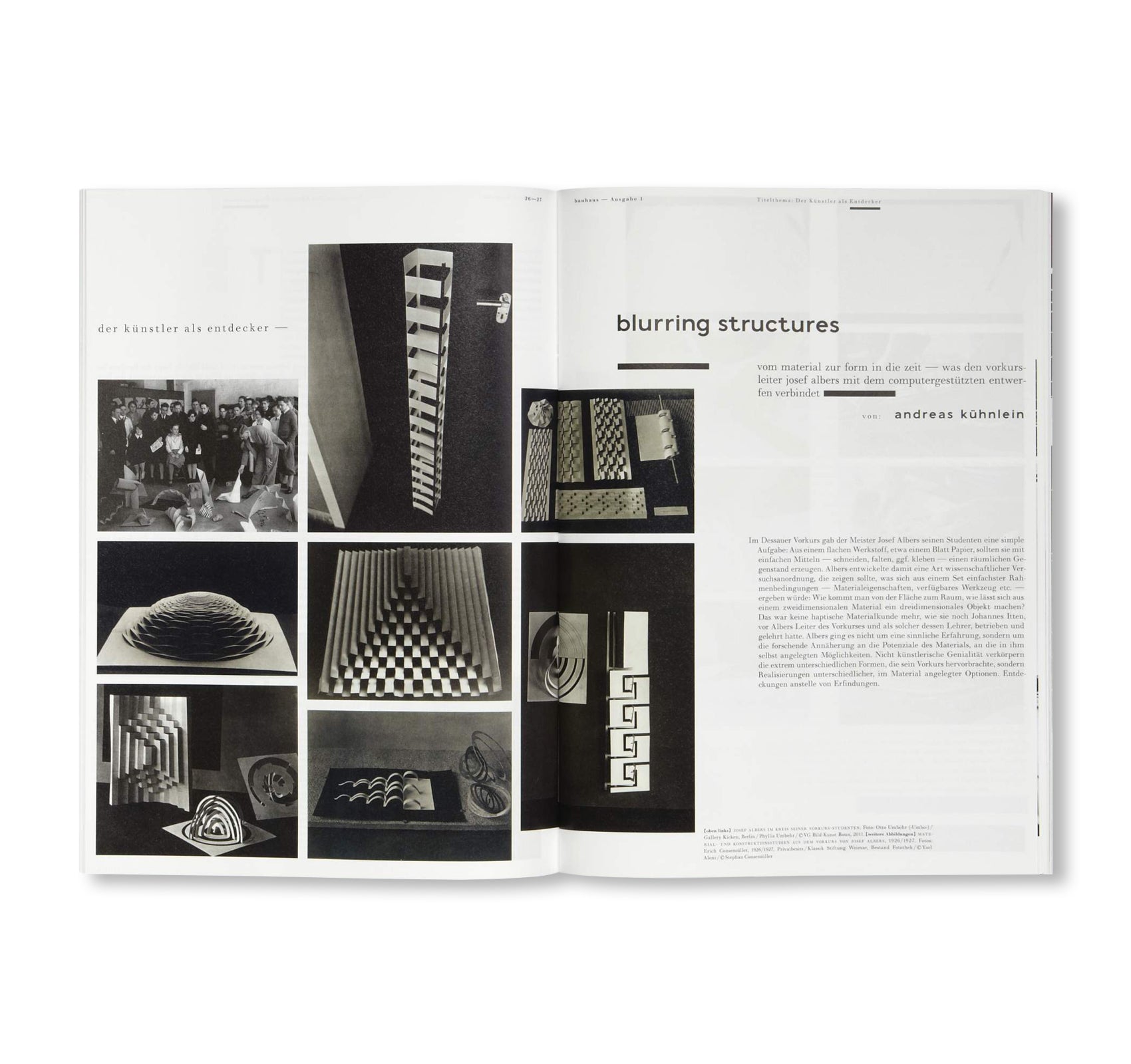 ARTIST - BAUHAUS 1. The Bauhaus Dessau Foundation's Magazine by Stiftung Bauhaus Dessau