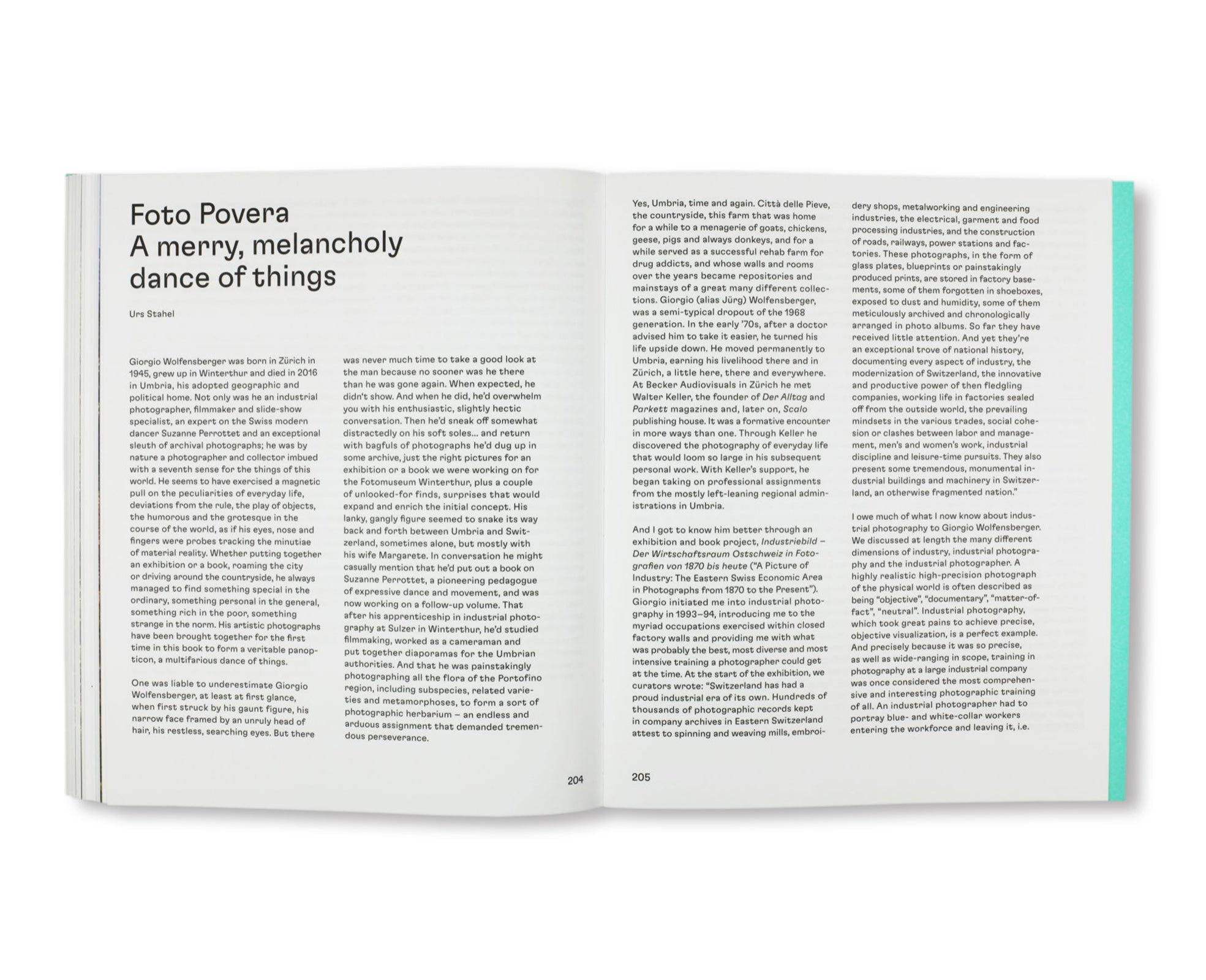 GIORGIO WOLFENSBERGER – FOTO POVERA by Margarete Berg, Urs Stahel